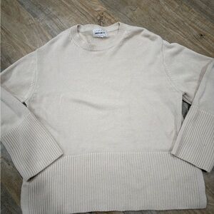For the Republic 100% Cotton Cream Crewneck Sweater